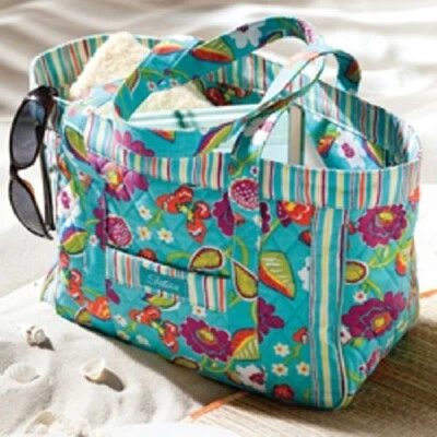 Longaberger Sisters Summer Lovin Bolso de Playa Verde azulado Rayas Cartera Nuevo en Bolso Foto 1 de 4