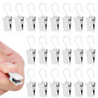  40 Pcs Small Hook Clip Set Metal Curtain Hanger Photo (painted White) Pieces up