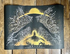SWANS 2023 TOUR POSTER SIGNED MICHAEL GIRA LONDON - Black Card - Picture 1 of 2
