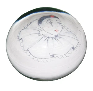 Vintage Murano Italien traurig weinend französischer Clown Pierrot Harlekin Kunst Glas Briefbeschwerer - Bild 1 von 12