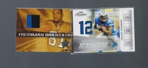 2007 rc 2 color JERSEY CALVIN JOHNSON LEAF ROOKIES STARS FRESHMAN +2009 JERSEY