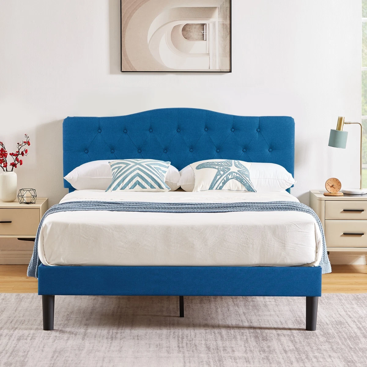 Cama Doble Tapizada Con Almacenaje - 140 X 200 Cm - Con LED + USB-C + 4, image size:1200x1200