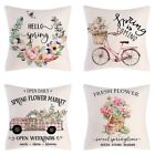 Spring Pillow Covers 18X18 Set Of 4 Spring Decorations Flowers Farmhouse Th1673