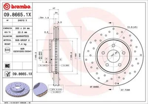 2x 09.8665.1X BREMBO BRAKE DISC PAIR FRONT AXLE FOR FORD FORD (CHANGAN) JAGUAR - Picture 1 of 7