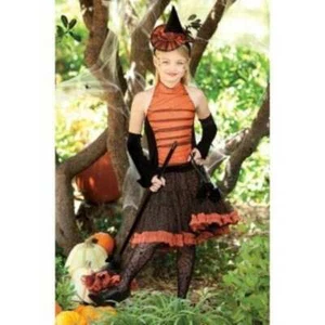 NWT PRINCESS PARADISE ORANGE TUTU WITCH COSTUME WITH ACCESSORIES Broom M 8 L 10 - Picture 1 of 4