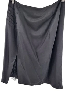 Catherine Malandrino Black Lace Slit Pencil Skirt Size 12 - Picture 1 of 8