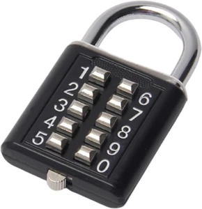 1Pcs 10-Digit Combination Padlock Push Button Lock for Locker Gym, Case, Drawer, - Picture 1 of 7