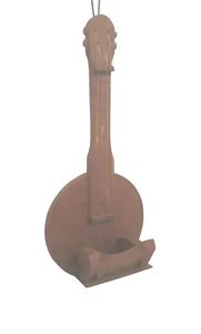 Rustic Wood Banjo Replica 20" L x 9" W x 4.5" D Wall Mounted Holder Box, used - Afbeelding 1 van 10