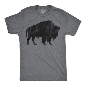 Camiseta para hombre Buffalo Silhouette Cool Animal Tee con estampado de búfalo de pie para - Imagen 1 de 7