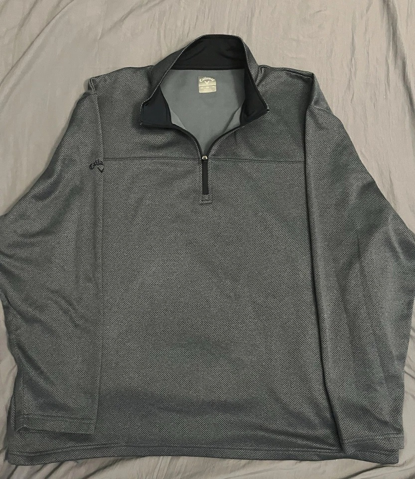 Chaqueta Pullover Hombre Plateada Callaway Manga Larga 1/4 Cremallera Talla XL Estampada.  Foto 1 de 4