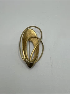 Broche broche grande vintage Emmons abstracto geométrico tono dorado - Imagen 1 de 4