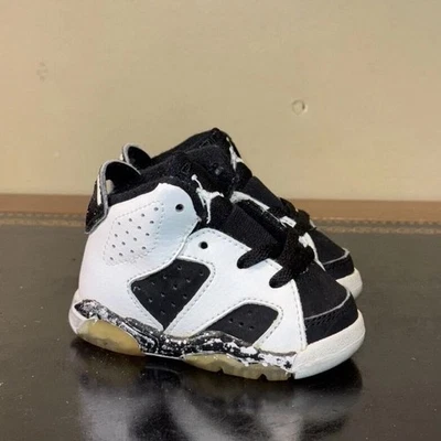 Nike Air Jordan 6 ретро Oreo черный белый 384667-101 TD ребенка ясельного возраста ребенка размер 2,5C - Изображение 1 из 4