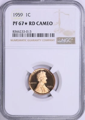 1959 Lincoln Cent NGC PF67 STAR CAMEO Near Ultra Cameo - Image 1 of 2