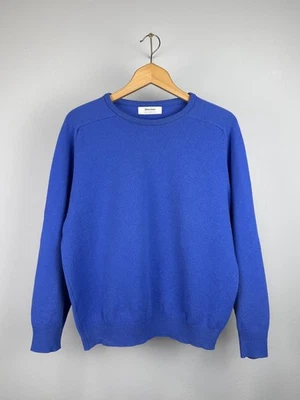 Johnstons Wool Sweater Blue Jumper Scotland Crew Neck Men's L Size - Image 1 of 4