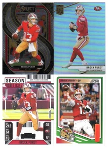 (4) Card BROCK PURDY Lot! Panini Select, Donruss Elite, Score...49ers - Picture 1 of 1