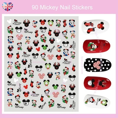 🌸🎄⛄DISNEY MICKEY MOUSE 90 3D Nail Art Stickers Decals CHRISTMAS UK SELLER⛄🎄🌸