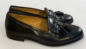 Johnston & Murphy Cellini Tassel Loafers Italy Black Leather Men’s Size 9M - Picture 1 of 10