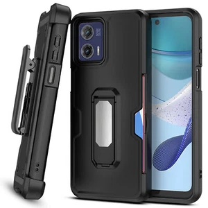 Coque téléphone pour Motorola Moto G 5G 2024 étui carte avec support clip ceinture housse - Photo 1 sur 12