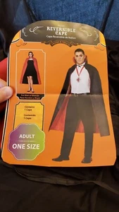 Reversible Cape Adult One Size - Black/Red - Adult Costume - Vampire Cosplay  - Picture 1 of 2