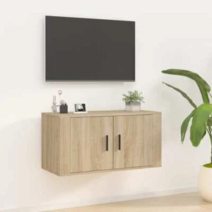 NNEVL Wall Mounted TV Cabinet Sonoma Oak 80x34.5x40 cm - Picture 1 of 11