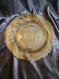 Vintage Federal Depression Glass Amber Yellow Octogonal Serving Platter 11" - Picture 1 of 8