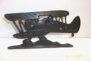 Figura emblema vintage de buzón biplano avión metal 11" T-5 - Imagen 1 de 5