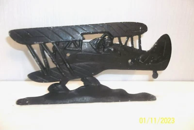 Vintage 11" Metal Airplane biplane Mailbox Topper Figure Emblem T-5 - Image 1 of 4