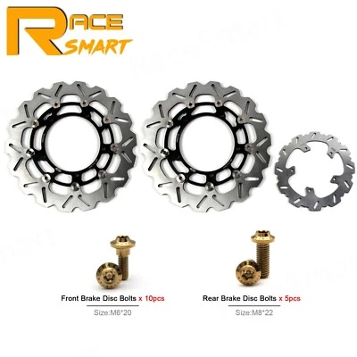 Rotores de freno delanteros traseros pernos de montaje de disco para Yamaha FZ8 800 Fazer 8 2010-2015 Foto 1 de 4