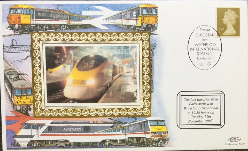 The Last Eurostar into Waterloo International Station Benham FDC 2007 - Image 1 of 1