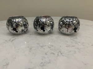 Pier 1 Imports Quecksilber Glas Teelichthalter 3er Set Halloween Retired Glam - Bild 1 von 6