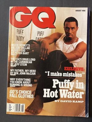 GQ Magazine Gentleman's Quarterly Aug 1999 Puff Daddy P Diddy David Kamp Disney - Image 1 of 2
