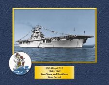 USS WASP CV7 Custom Personalized Print of US Navy Gift Idea