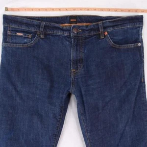 Hombres HUGO BOSS MAINE Regular Recto Elástico Azul Jeans W40 L32 - Imagen 1 de 7