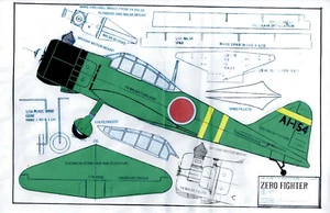 003 A6M Zero .049 Profile PLAN. 20" wing with symmetrical airfoil - Picture 1 of 3