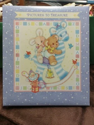 Hallmark Baby Boy Pictures to Treasure Create-Your-Own Post Bound Album Book NEW - Image 1 of 4