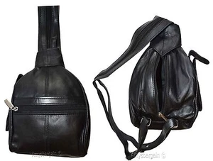 Ladies small Leather backpack, Knapsack Black daypack small Black backpack #21 - Picture 1 of 12