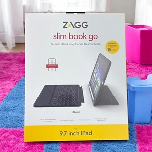 ZAGG iPad (6th & 5th) Generation 9.7" Case Slim Book Go Bluetooth Keyboard Cover - Picture 1 of 15