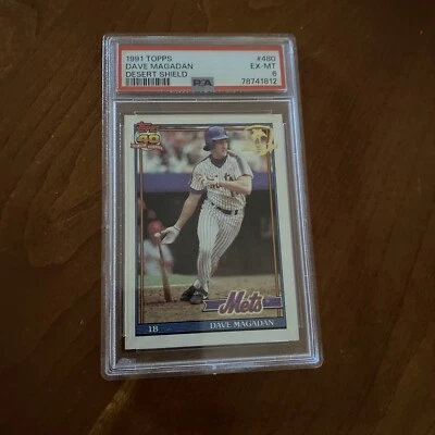 1991 Topps Desert Shield #480 DAVE MAGADAN PSA 6 METS - Image 1 of 2