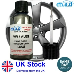 Audi L8AU Gris Titanio Rueda Retoque Kit 30ML RS4 RS5 Ttrs A3 A4 A5 A6 Tt A8 - Picture 1 of 9