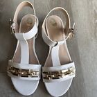 Ladies White And Gold River Island Sandals Size 6 Brand New 