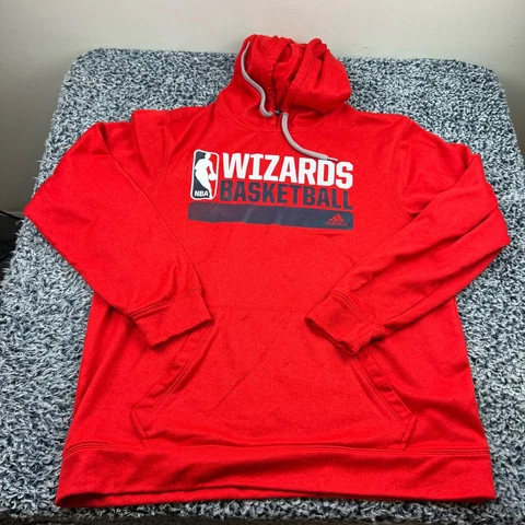 Adidas Washington Wizards Hooded Sweatshirt Mens Large Red Hoodie Pullover NBA Cover