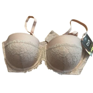 Sujetador Maidenform 38D Nude Sin Tirantes Pushup Encaje Convertible Femenino Delicado - Imagen 1 de 8