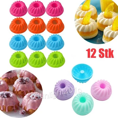 12 x Gugelhupfform Silikon Mini Gugelhupf Backform Kuchenform Bäcker Lecker DHL - Bild 1 von 4