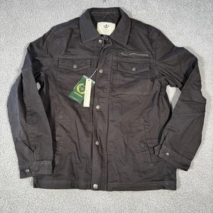 WenVen Men's L Canvas Jacket Cotton Military Lapel Jakcet Spring Casual Outwear - Picture 1 of 7