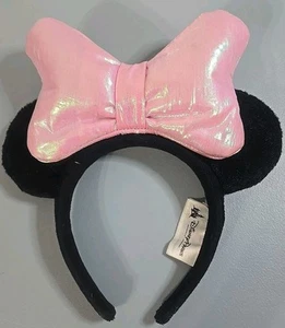 Disney Parks Minnie Mouse Iridescent Pink Puffy Bow Headband - Picture 1 of 2