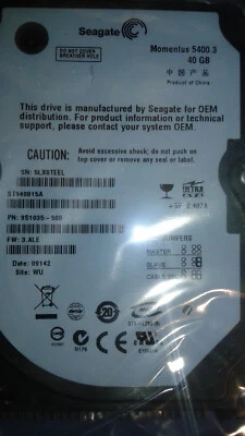 Seagate Momentus ST940815A 40GB HDD for Laptop PC - Image 1 of 4