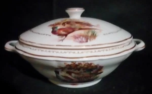 soupiere legumier porcelaine pate fine royal C G Cirot Gadouin Vierzon gibiers - Imagen 1 de 10