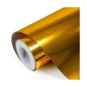 Teckwrap Gold Spiegel Chrom Vinyl Wraps selbstklebend Autoaufkleber 11,5 Zoll x 60 Zoll - Bild 1 von 8
