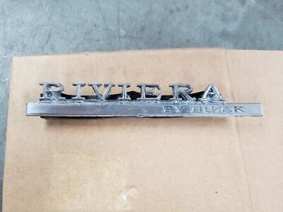1968 1969 RIVIERA Original Trunk Emblem w Seal by Buick Deck Lid Nameplate - Image 1 of 4