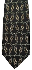 Metropolitan Museum of Art Tie Necktie Pure Silk  57x4 Black w Green, Gold, Red - Picture 1 of 3